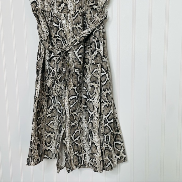 Laura Bianchi Italy 100% Linen Snakeskin Shirt Dress - Picture 3 of 8